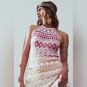 Free People Ikat Oasis Crochey Maxi dress .